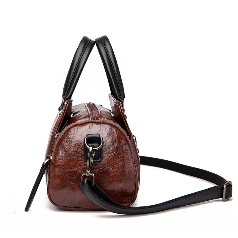 Imagem -04 - Bolsa de Ombro Crossbody Boston Monocromática Feminina Couro Macio Bolsa Simples Designer de Luxo Alta Qualidade 2023