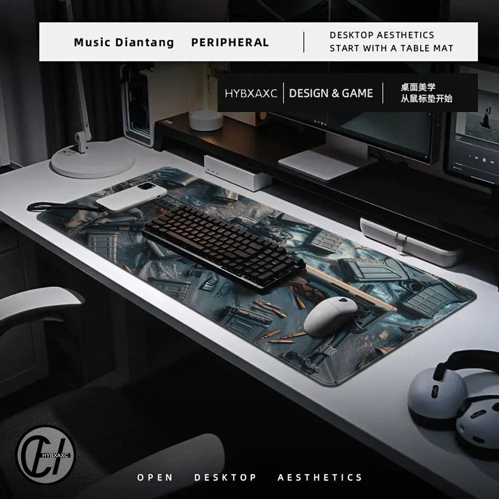 Gun parts assembly Large Mouse Pad XXL Desk Mat Non-Slip Rubber Base Gaming Keyboard and Mouse Stitched Edges for Home and game