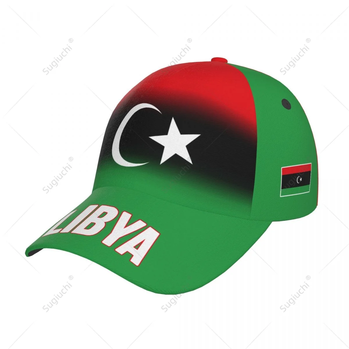 Unisex Baseball Cap Hat Libya Flag Gradient Color 3D Printing for Tennis Outdoor Bike Bicycle Golf Baseball Sports Fans