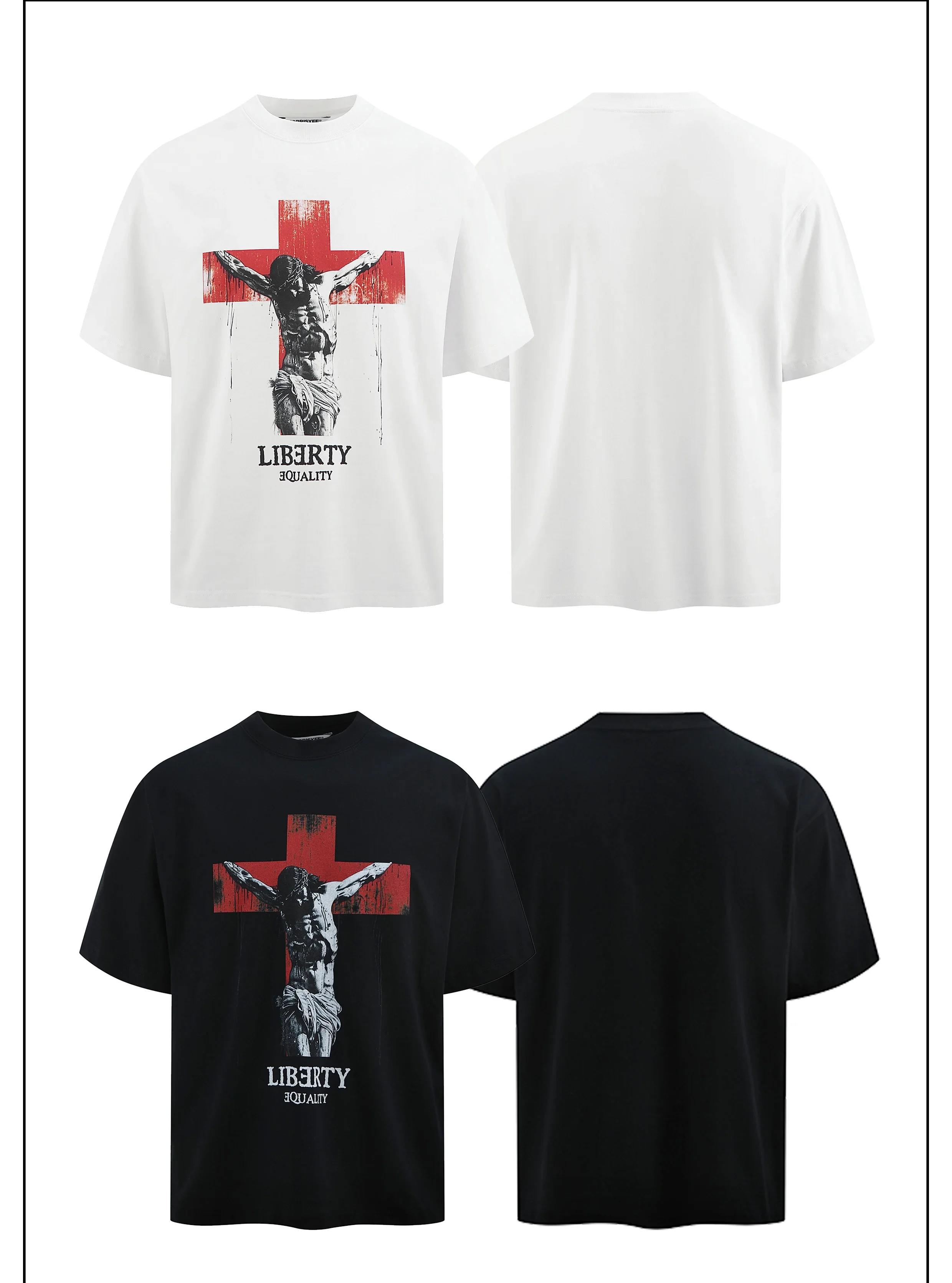 Trendy merk puur katoen bedrukt heren korte mouwen heren en dames cool heren los en veelzijdig T-shirt paar Amerika