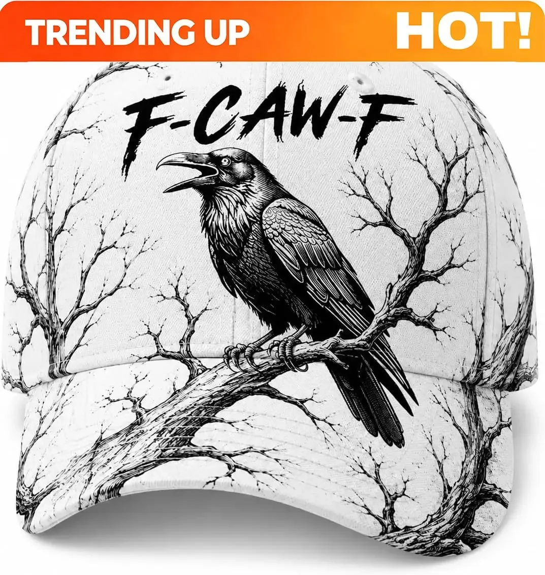 Funny Crow Bird Hat For Men Women, All Over Print Baseball Cap Custom Caps