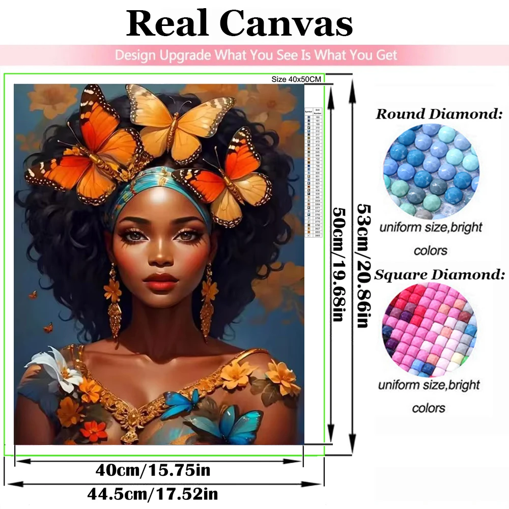 Butterfly Flower Tiger Girl Diy 5D Diamond Painting New Collection African Woman Full Rhinestone Drill Mosaic Embroidery Picture