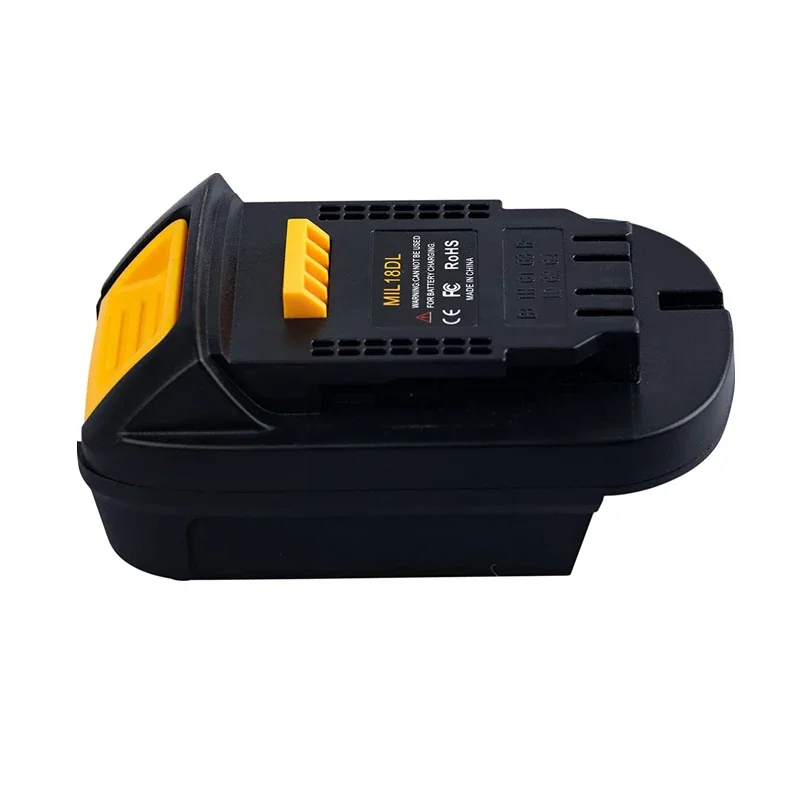 Convertitore adattatore batteria MIL18DL per batteria agli ioni di litio Dewalt 18V 20V per strumenti di conversione batteria agli ioni di litio Milwaukee 18V