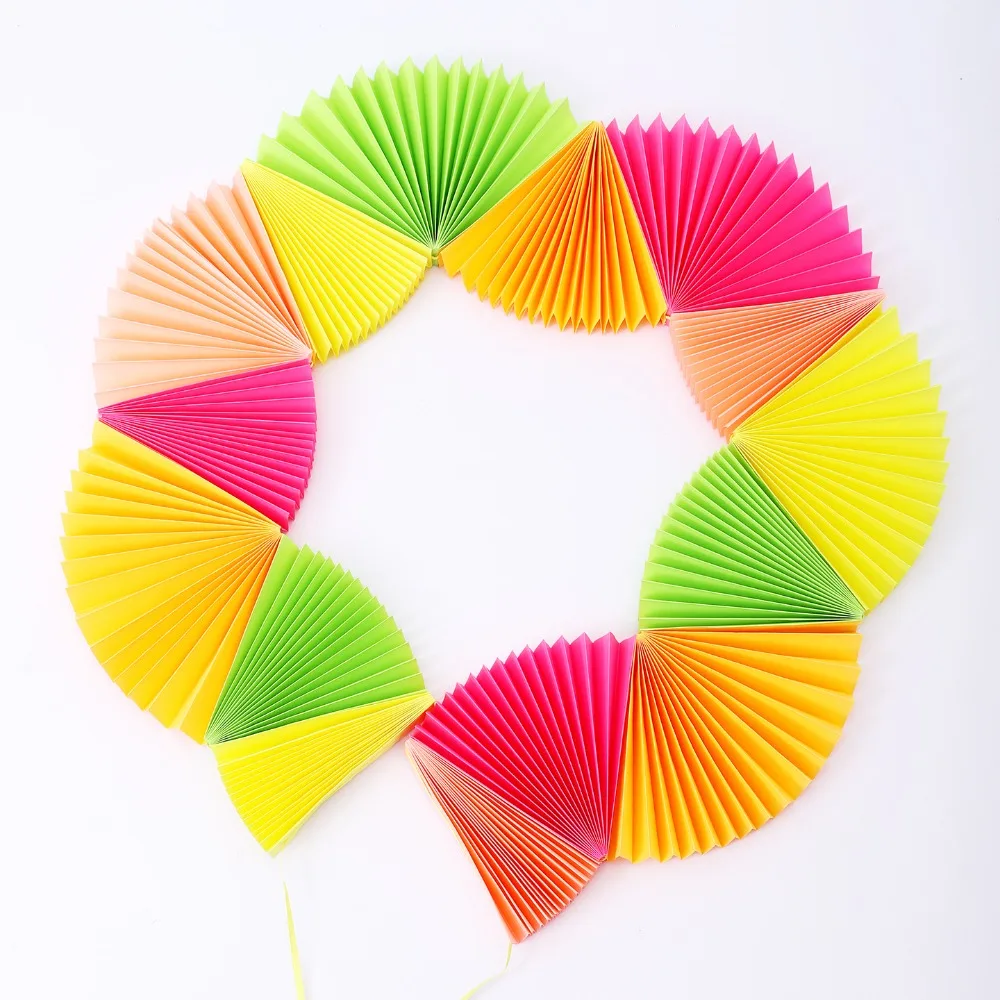 1 Pcs Cute Colorful Fan Banner for Birthday Party Baby Shower Wedding Kindergarten School Carnival Christmas Party Decoration