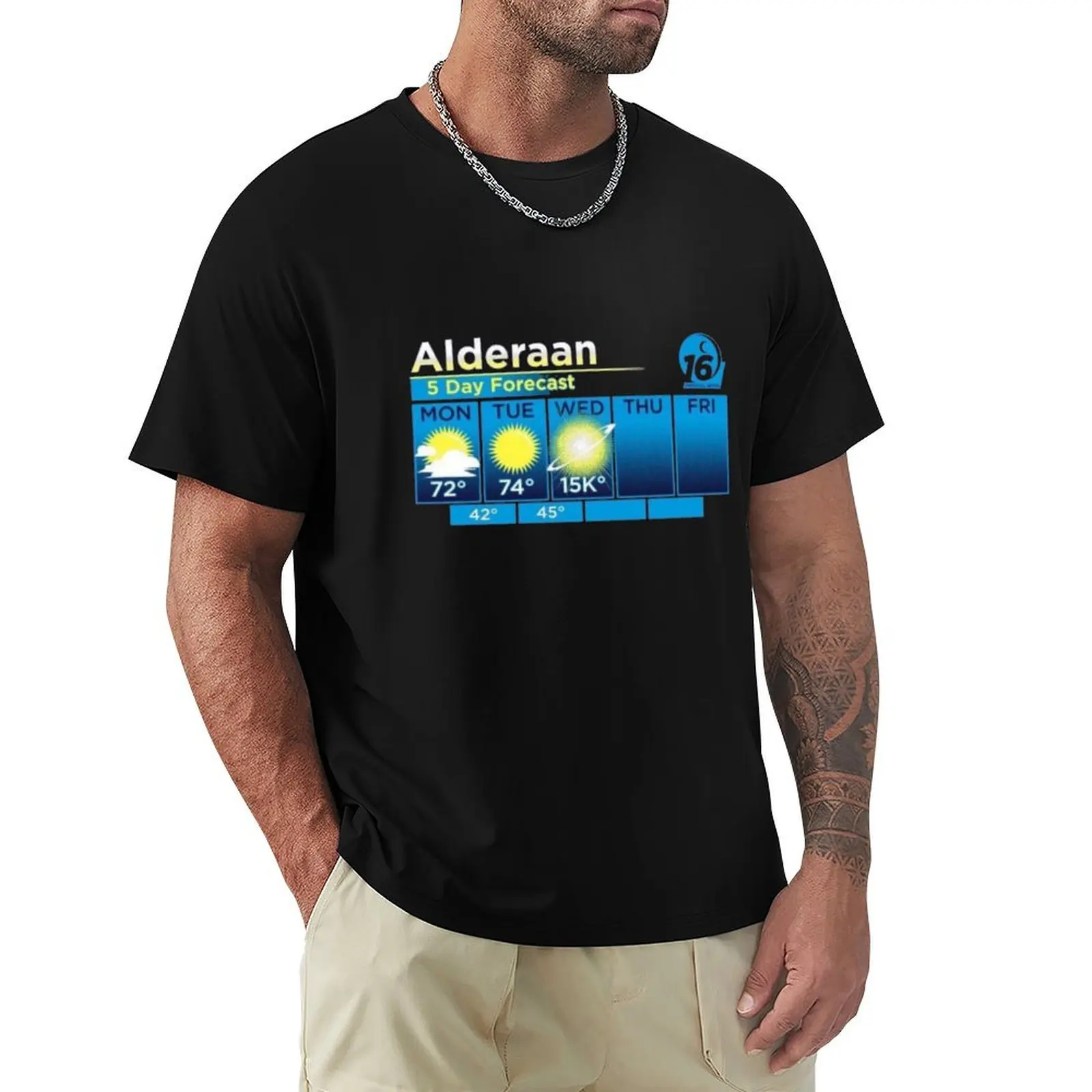 Alderaan Weather Forecast T-Shirt Standard Fit Solid Tee Shirt