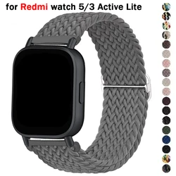 Braided Solo Loop Band For Redmi Watch 5/3 Active Nylon Correa Strap For Xiaomi Redmi Watch 5/3 Lite Watch Bracelet Accessorie