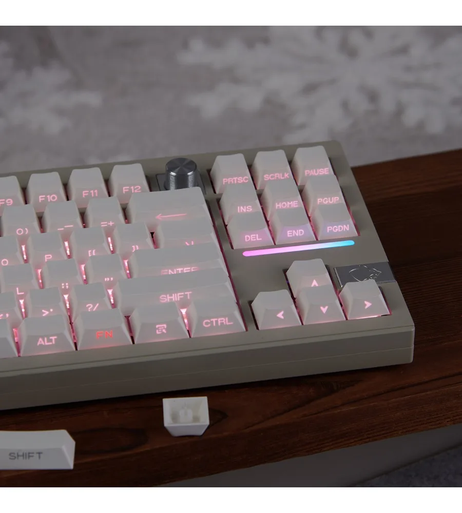 Two-color molding factory-adapted Wooting wireless mechanical keyboard white side light-transmitting keycap PBT