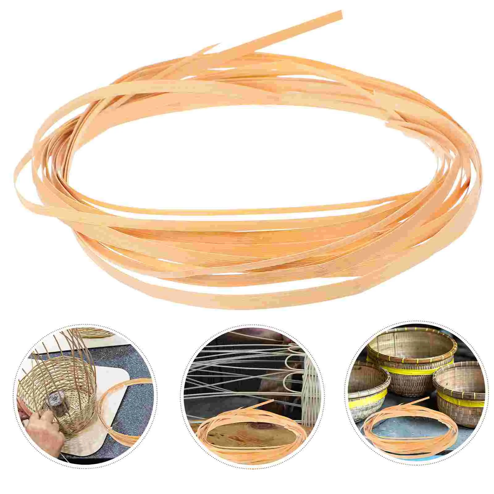 

4 Rolls Bamboo Material Rattan for Basket Weaving Paper Cane Baskets DIY Bag Kit Furniture Supplies Making