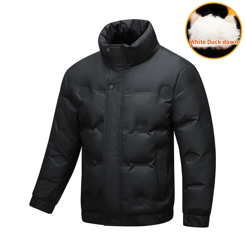 Winter Lightweight Down Jacket Men's Fashion Stand Collar Windproof White Duck Down Warm Coat Brand Clothing Men's Cold ZL592