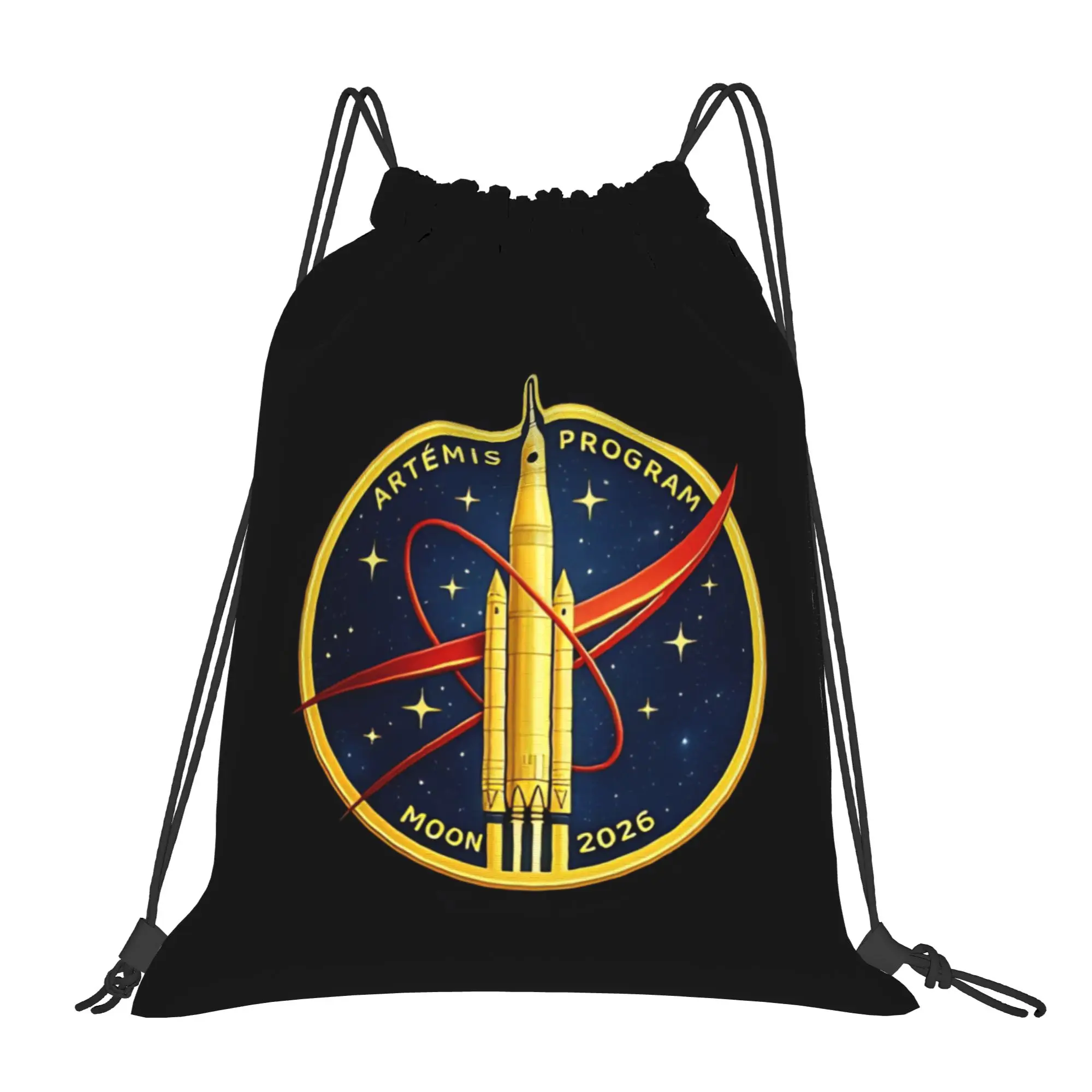 2026 Artemis II 24  Multi-function Pocket Men Women Storage Backpack Teenager Travel Bag Print Drawstring Bags