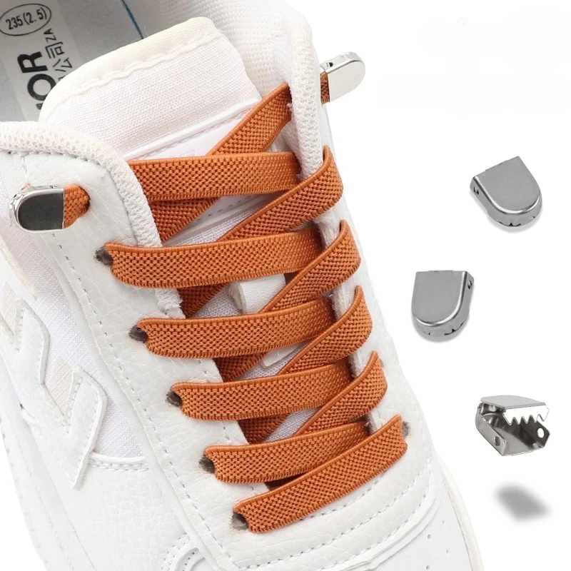 

8MM Flat Elastic Laces Sneakers No Tie Shoelaces for Shoes Kids Adult Quick Lace Lazy Rubber Sports Shoestring Shoe Accessories