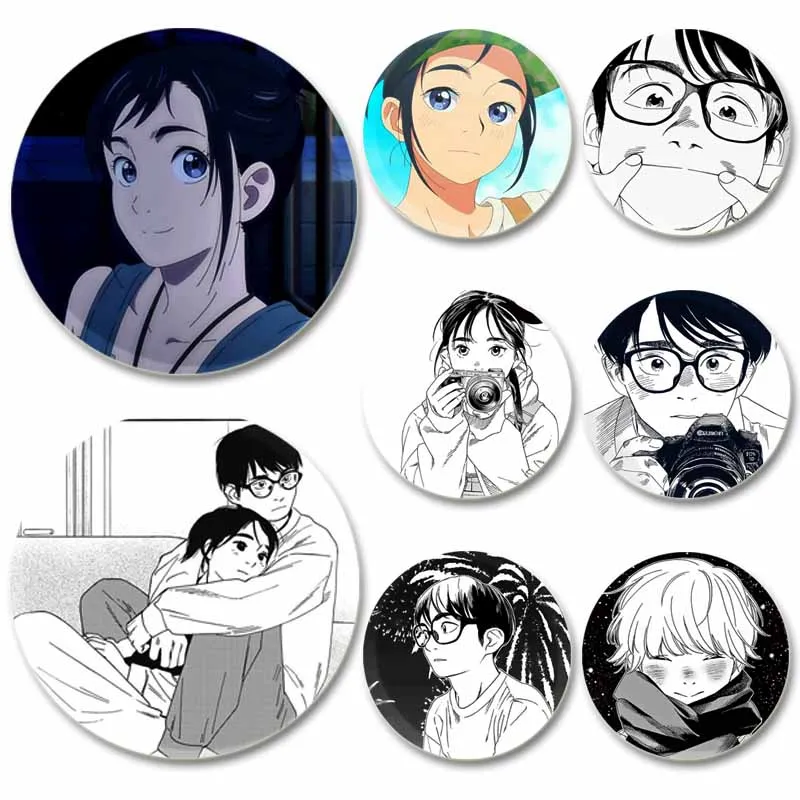 Anime Insomniacs After School Pins,Cute Cartoon Badge,Handmade Tinplate Brooches,Breastpin for Backpack Clothes Gift Accessorys