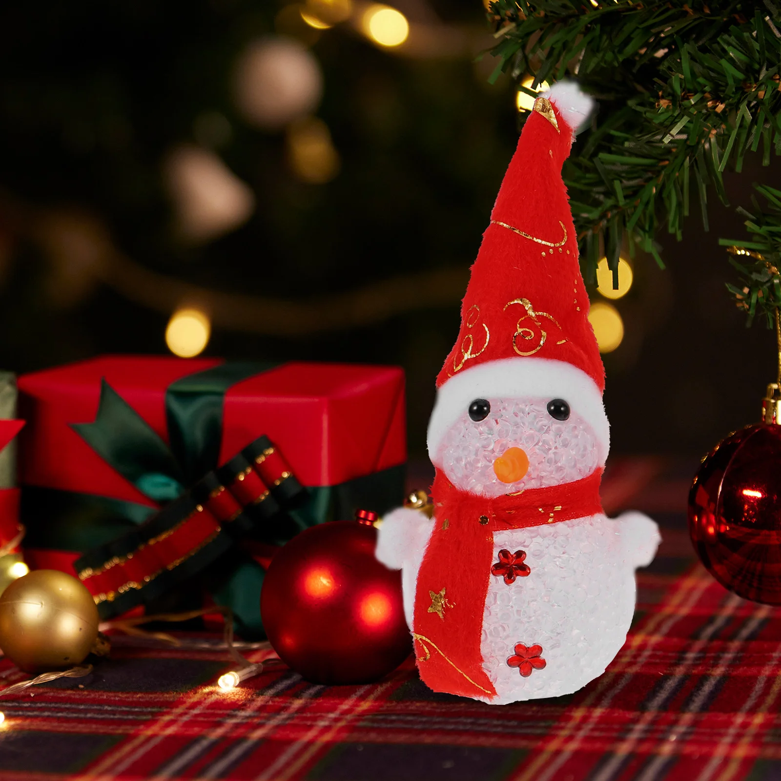 2pcs Christmas Snowman Night Lights Led Luminous Xmas Light Up Ornament Colorful Christmas Lamp For Home Party Office Durable