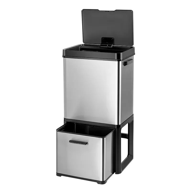 for 72L Smart Car Sensor Recycling Classification Touchless Double Grid Trash Can