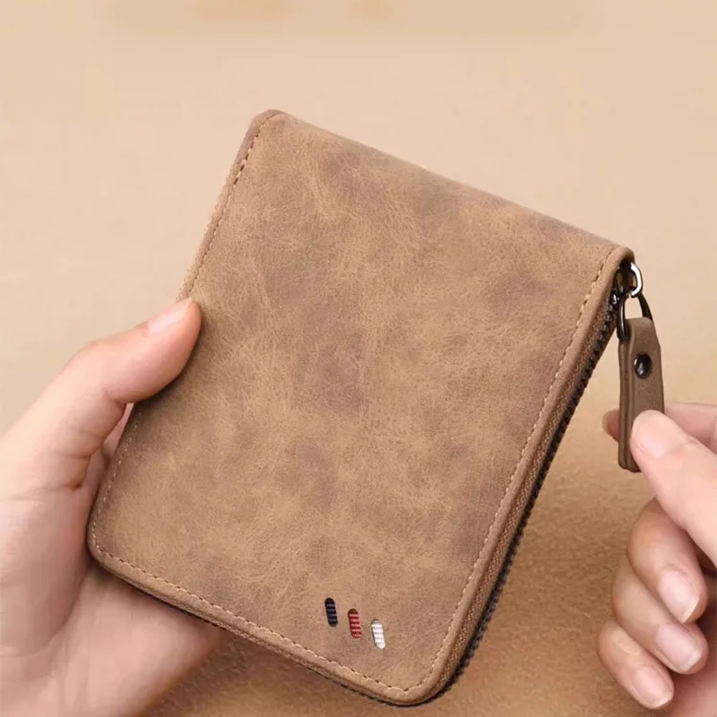 WERLLANDS PU Leather Vintage Multi-color Zipper Unisex Wallet