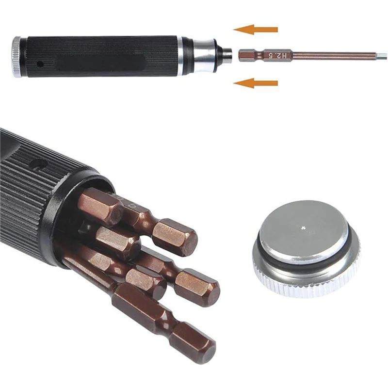 A73T 2X 6 In 1 Screwdrivers Repair Tool Kit 1.5Mm 2.0Mm 2.5Mm 3.0Mm All-In-One Hex Driver Hand Set For RC FPV Racing Drone