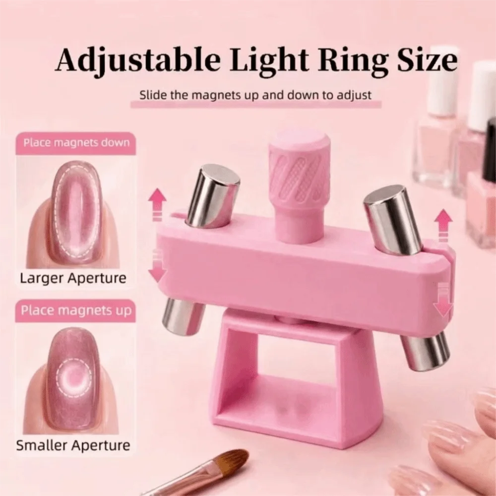 Adjustable Cat Eye Nail Magnet Automatic Double Magnets Glass Bead Nail Tool Easy To Use Non-slip Handle Magnetic Nail Art Tool