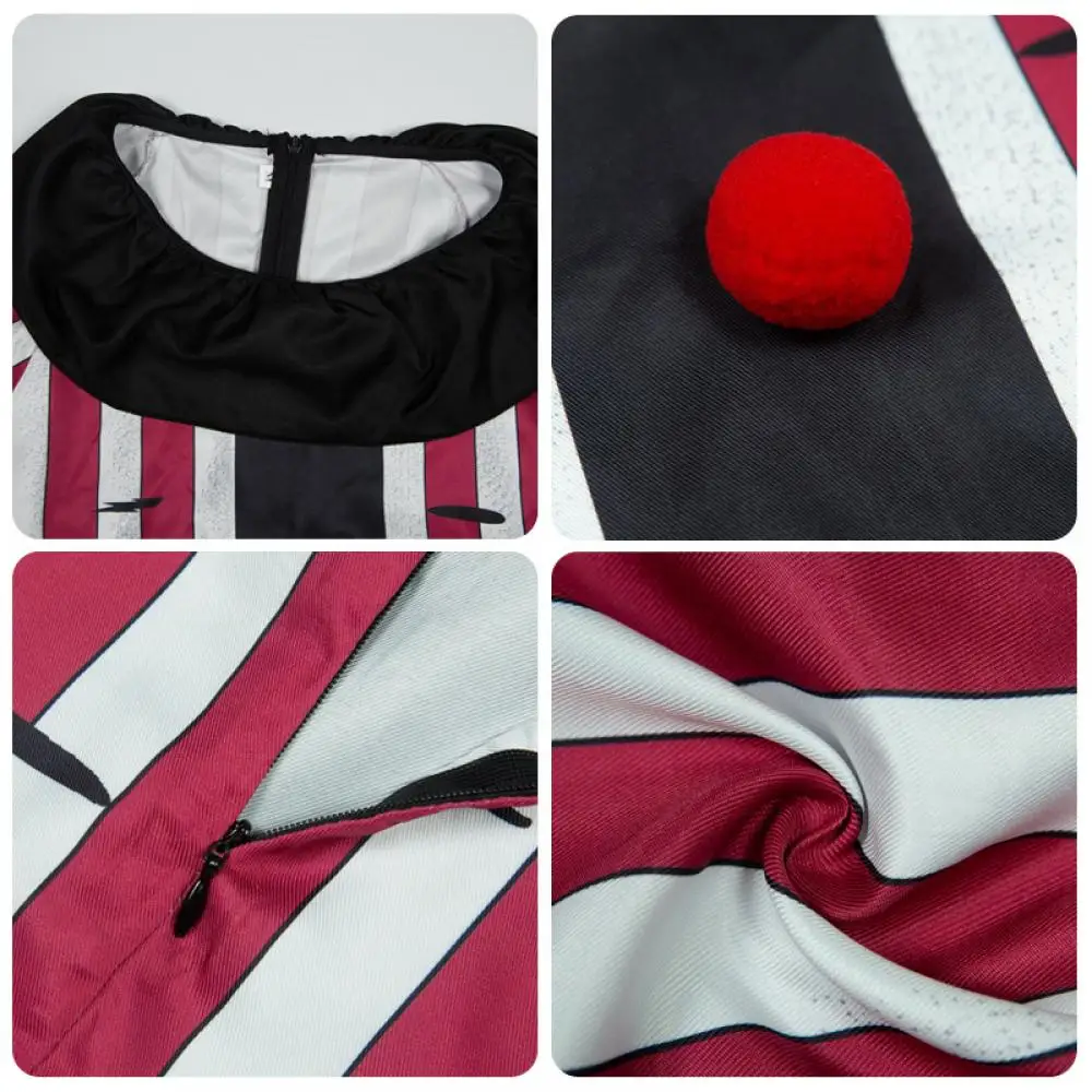 Déguisement Clown Rayé Rouge et Blanc Adulte – photo 5