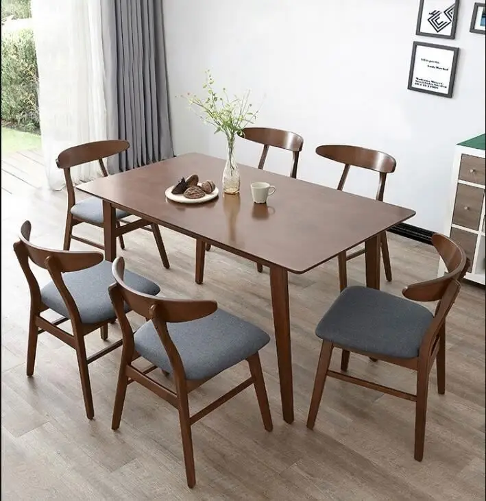&c Solid Wood Dining Table Malaysia Imported Rubber Wood Dining Room Furniture Combination