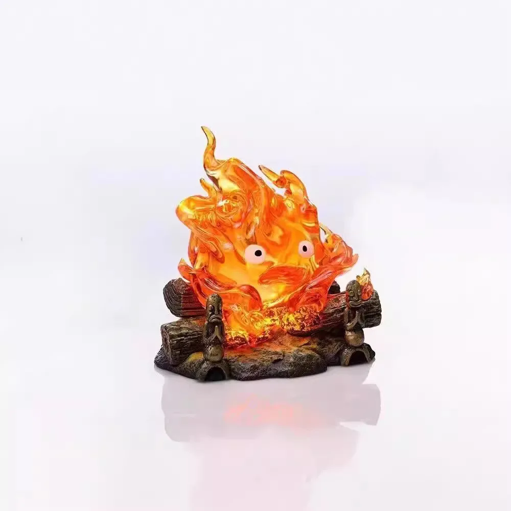 12Cm Calcifer Figure Cartoon Anime Figures with Light Model Figurine Collection Desktop Decoration Kids Toys Birthday Gifts