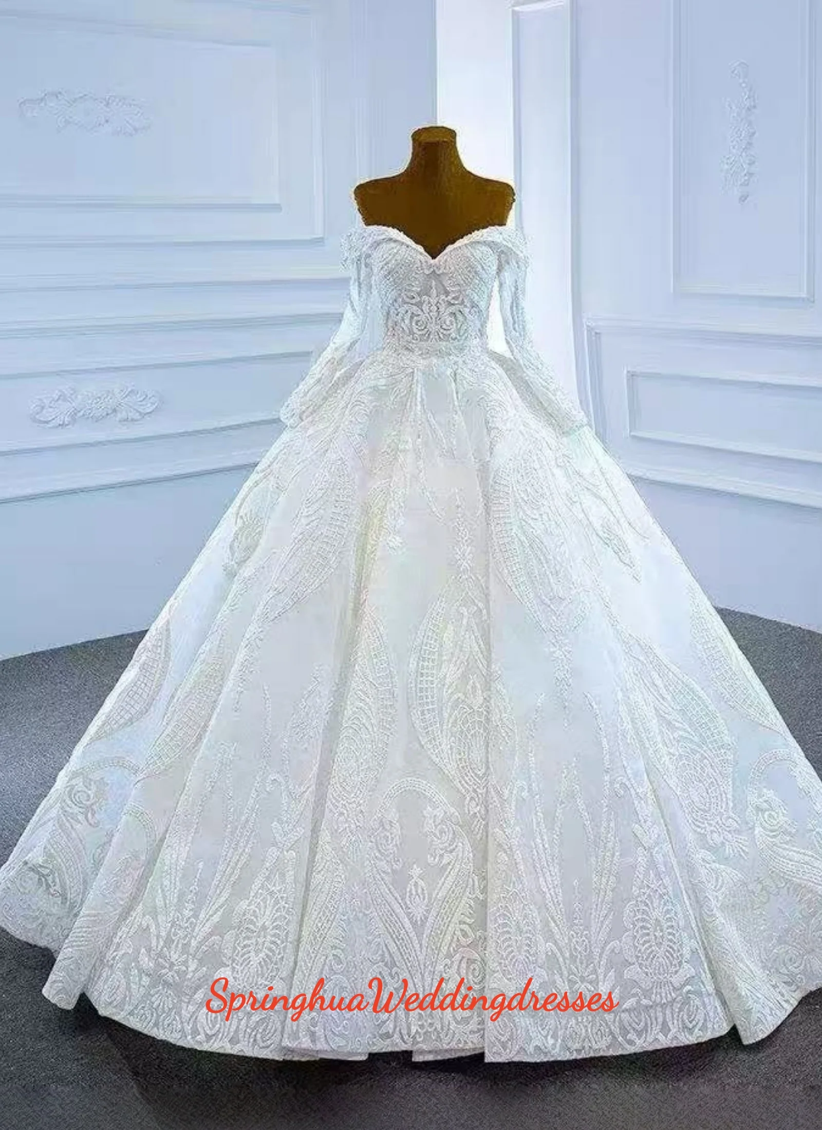 

Customized Ball Gown Vintage Wedding Dresses Sweetheart Off The Shoulder Vestido De Novia Beaded Appliques Bridal Gown
