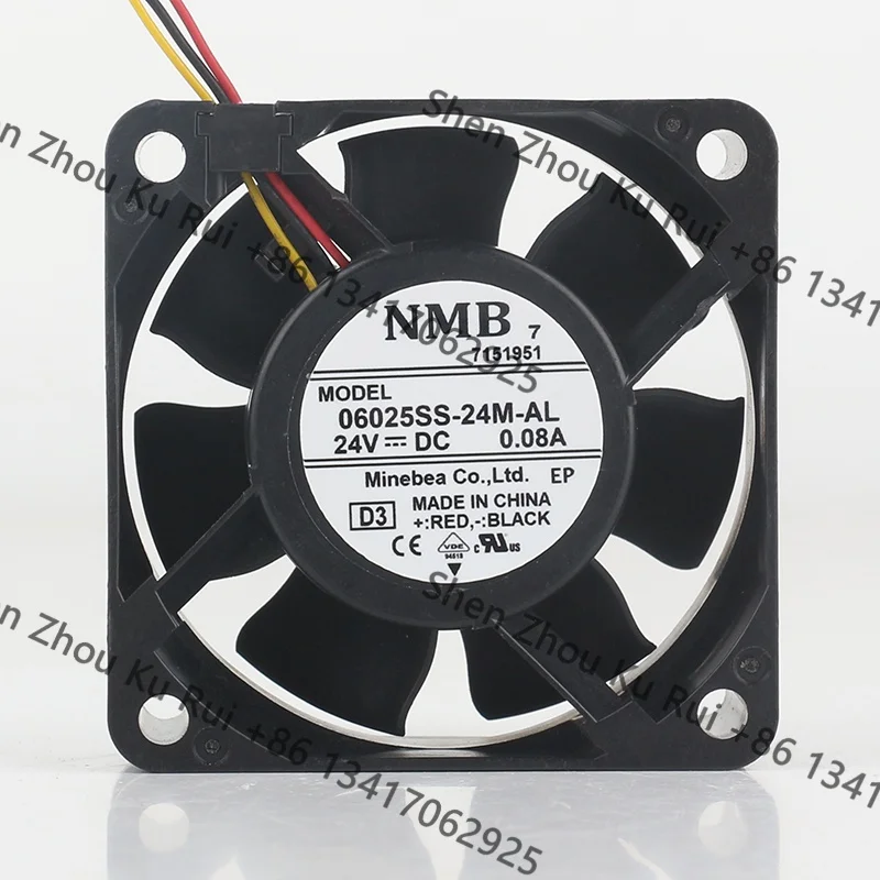 

Original and genuine 6CM NMB 06025SS-24M-AL 6025 DC 24V 0.08A AC EC 60X60X25MM 3-wire variable frequency device cooling fan