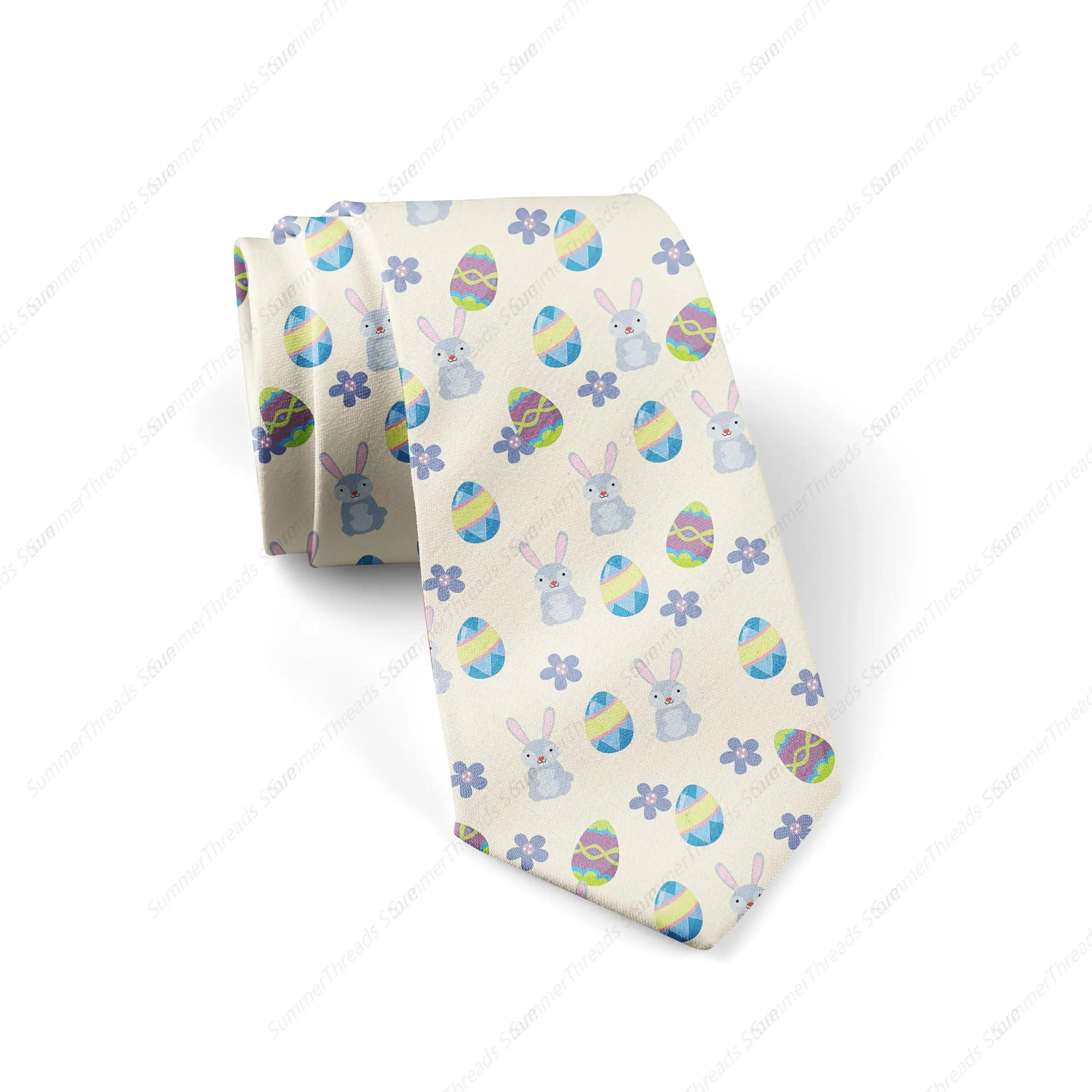 Men's Neckties Easter Bunny Print Ties for Men Fashion Funny Tie,Novelty Neck Ties for Every Outfit Easter Gifts