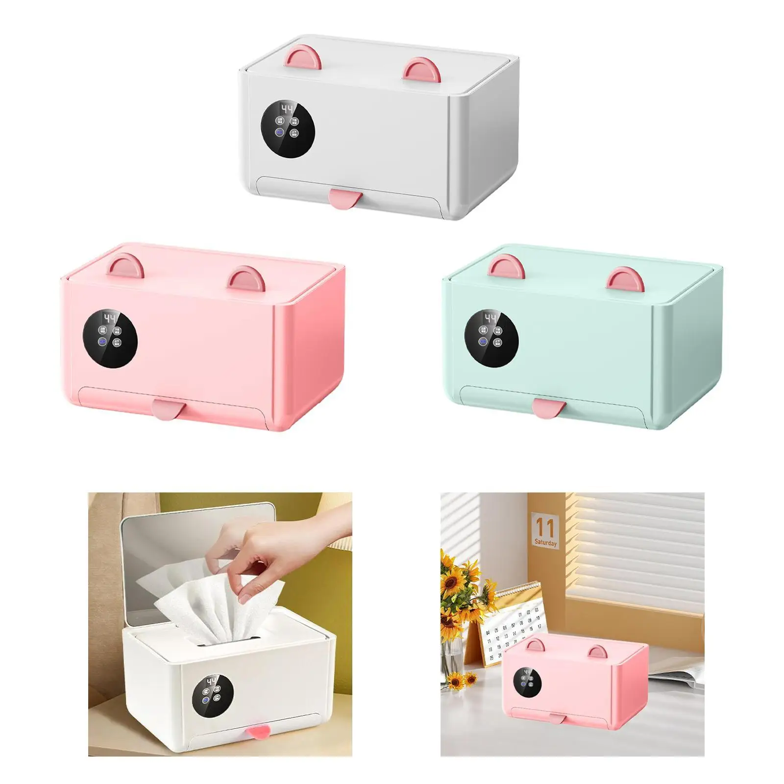 Wipe Warmer Portable Wipe Dispenser Temperature Adjustable Wet Tissue Heater