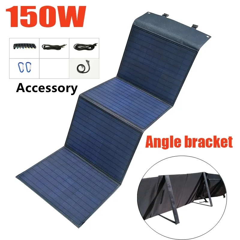 Foldable Solar Panel 100W USB+DC Solar Cell Portable Folding Waterproof Solar Charger Outdoor Mobile Power Battery Sun Charging