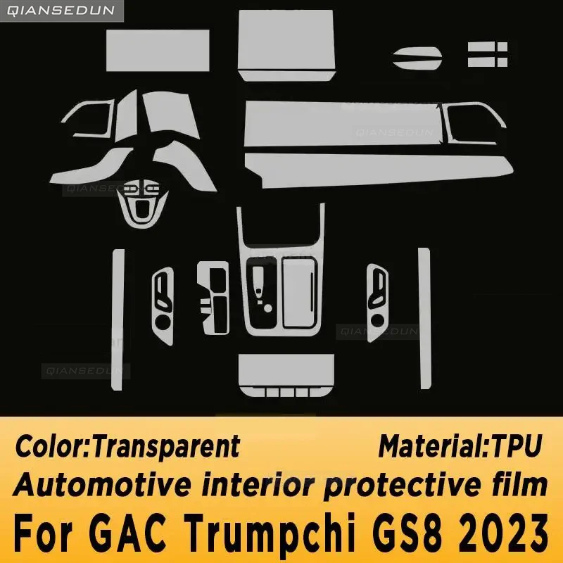 For GAC Trumpchi GS8 2023 Gearbox Panel Navigation Automotive Interior Screen Protective Film TPU Anti-Scratch Sticker Protect