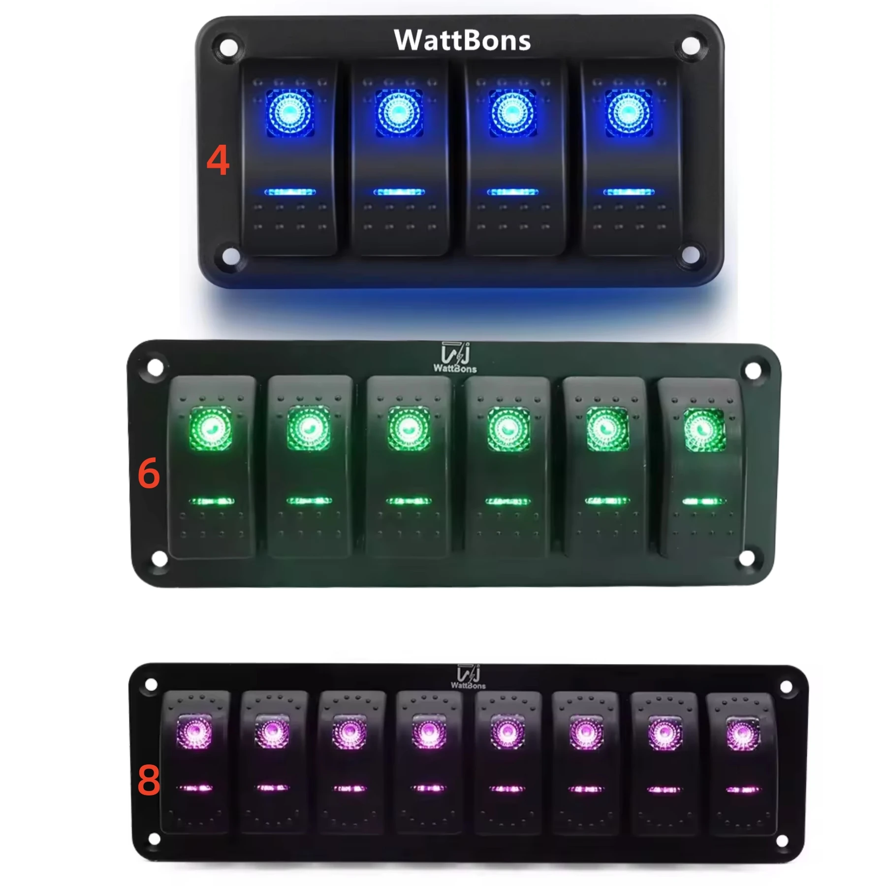 

1 2 3 4 5 6 7 8 10 Gang Marine Car Rocker Switch Panel Waterproof 12V 24V ON OFF Toggle Switch For Automotive Truck Boat RV Bus