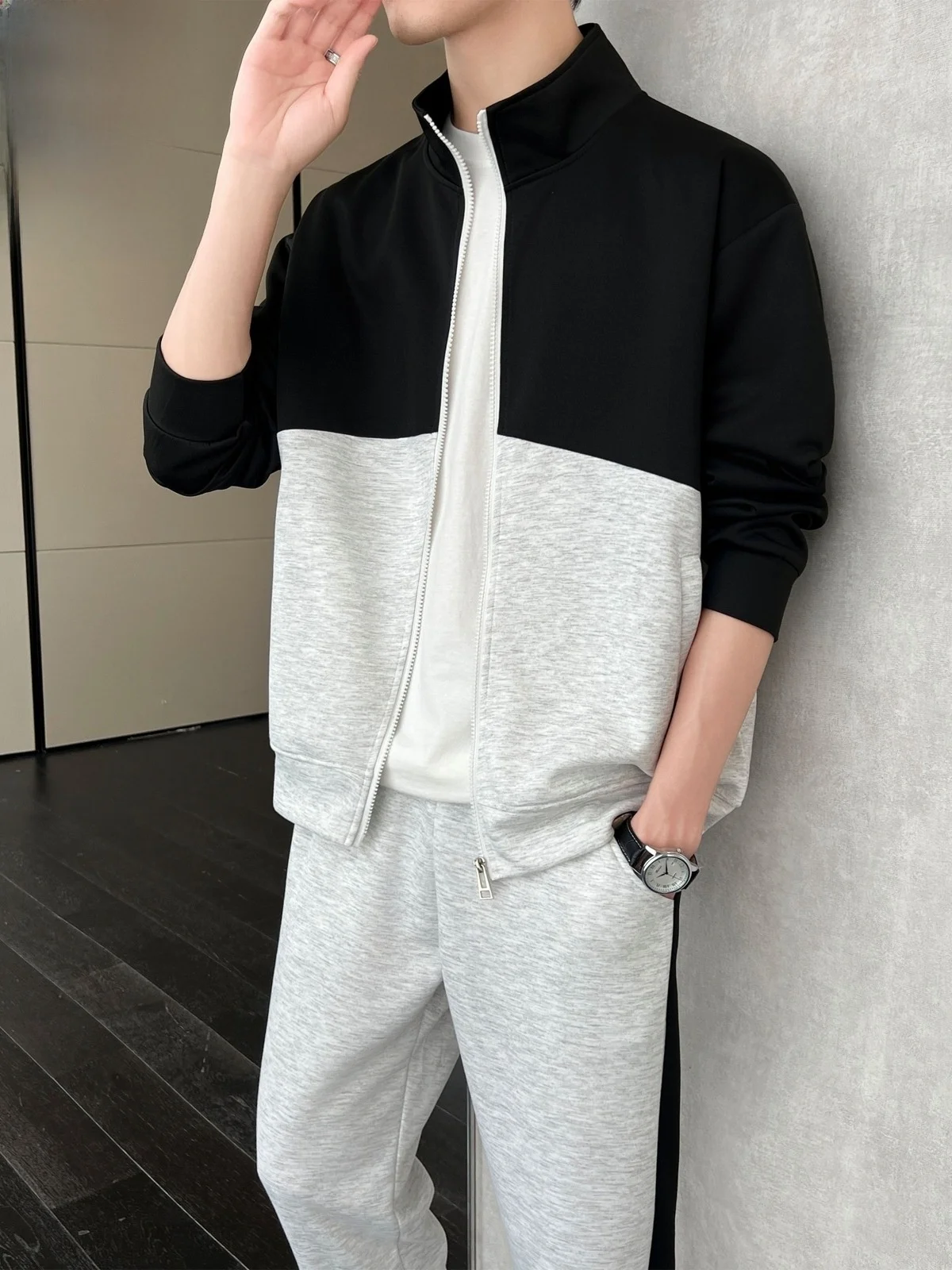 

Spring 2026 Men's Casual Sportswear Set Color Blo Hoodie Pants Two-Piece Suit Polyester Fiber Long Sve Youth Fas...