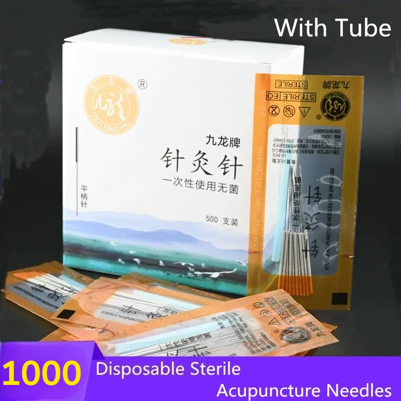 1000 Flat Handle Acupuncture Needle Sterile Medical Beauty Health Massage Body Microneedle Sharp Painless Face Needle