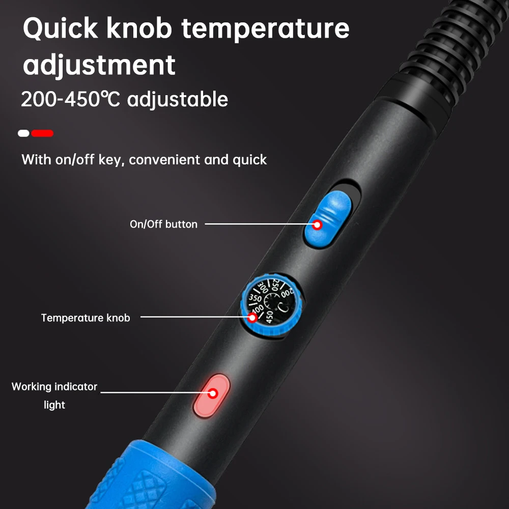 전문 납땜 인두 LED 디지털 온도 조절 전기 납땜 인두, 산업 용접 수리 도구, 60W, 110V, 220V