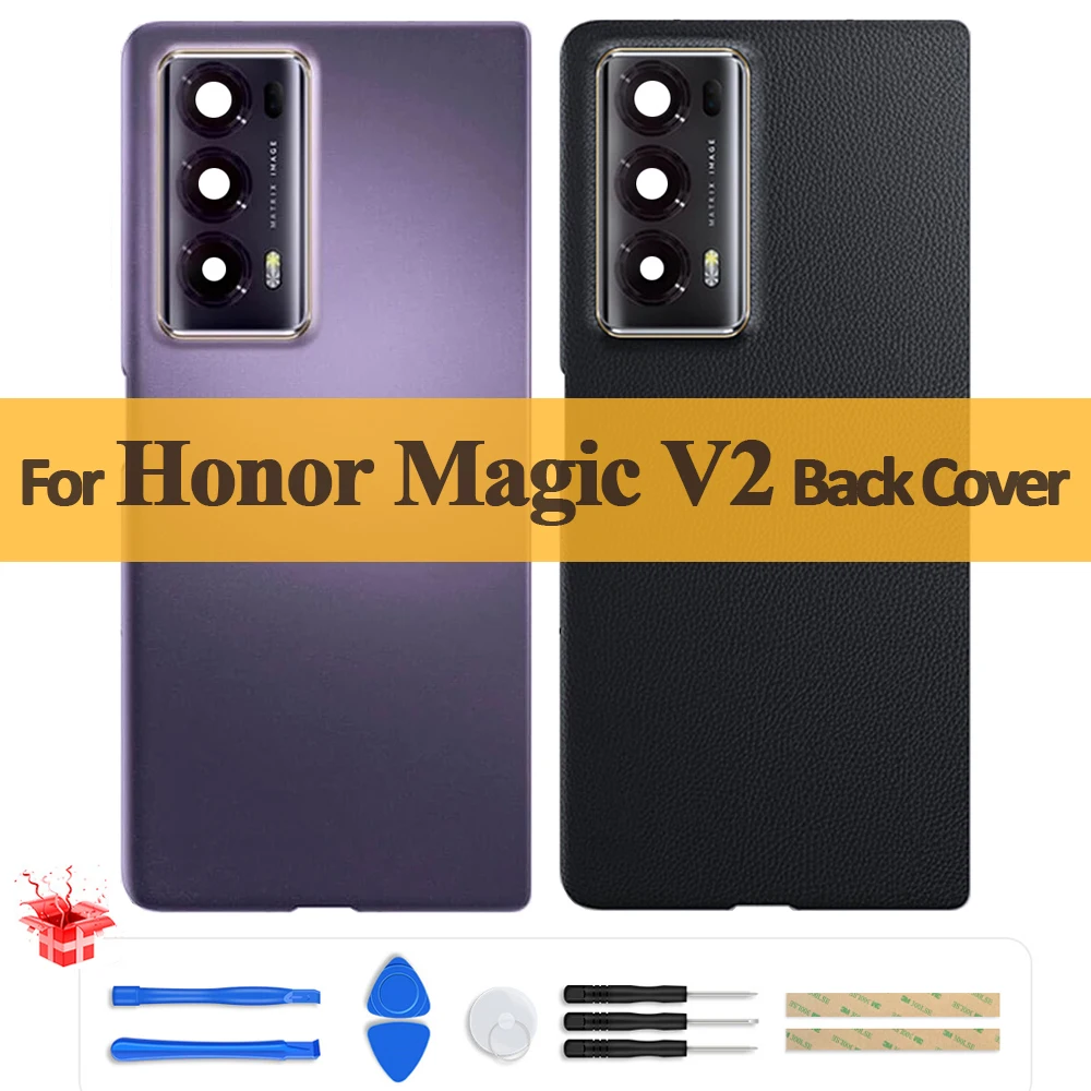 Original Back Cover For Honor Magic V2 Battery Back Cover Housing Rear Door Case VER-AN10 VER-N49 Replace Parts With Camera Lens