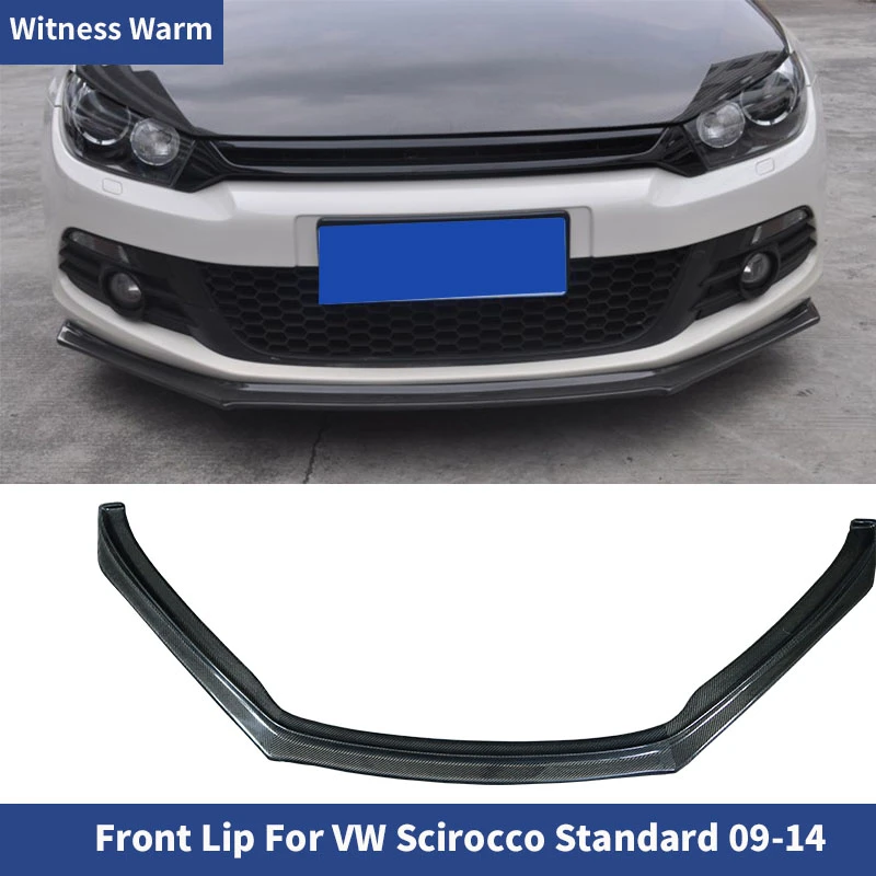 For Volkswagen Scirocco Carbon Fiber FRP Auto Car Front Lip Bumper Spoiler Splitter Standard Bumper 2009 - 2014