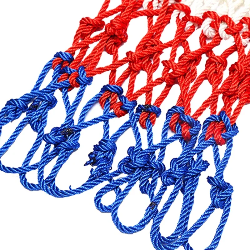 High Quality Durable Standard Size Nylon Thread Sports Basketball Hoop Mesh Net Backboard Rim Ball Pum 12 Hooks Net