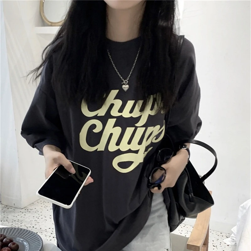 Brief Gedrukt Oversized T-shirts Vrouwelijke Korte Mouw T-shirts Vrouwen Zomer Harajuku Streetwear Koreaanse Fashion Casual Losse Tees