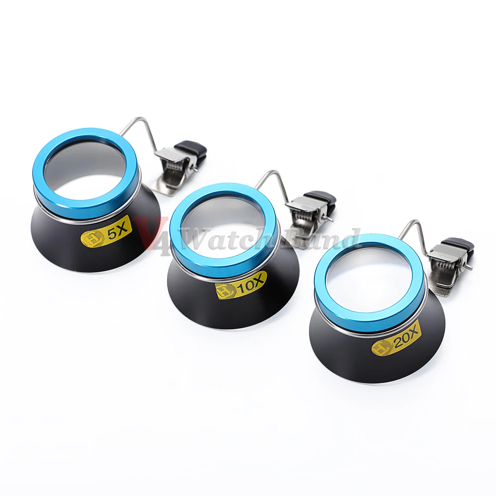 5X 10X 20X Eyeglass Magnifier Clip-On Eye Loupe Magnifying Lens Portable Eyepiece Process Operation Watchmakers Repair Tool