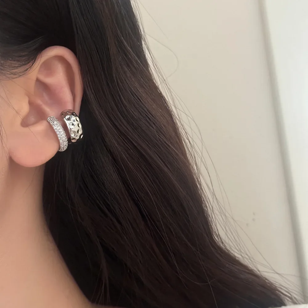 Cubic Zirconia Gold Silver Color Plated Single Ear Clip Earring for Women No Piercing Personalized Party Jewelry Cuff Earring image 4