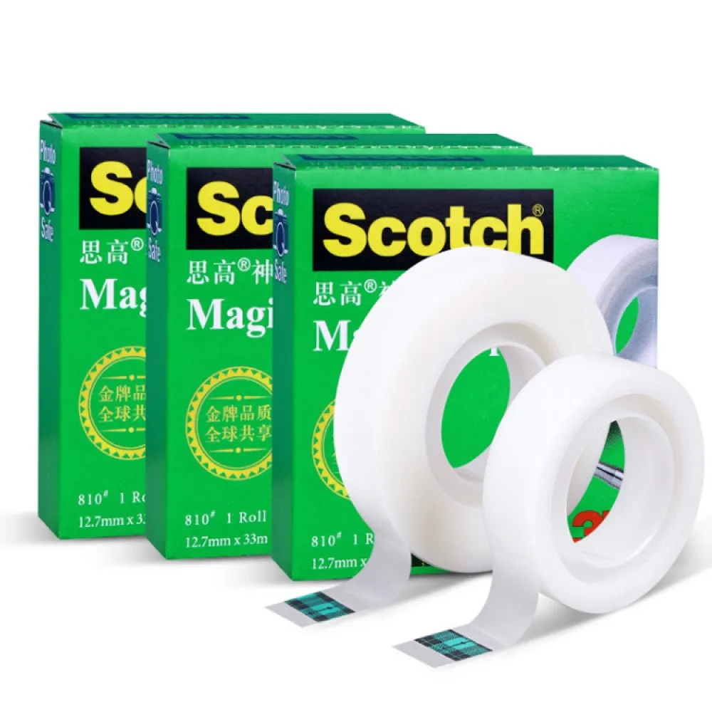 

3M 810 Magic Tape 19mmx33m (3/4IN*1296IN) 5pcs/pack Invisable Adhesive Tape Office Supplies