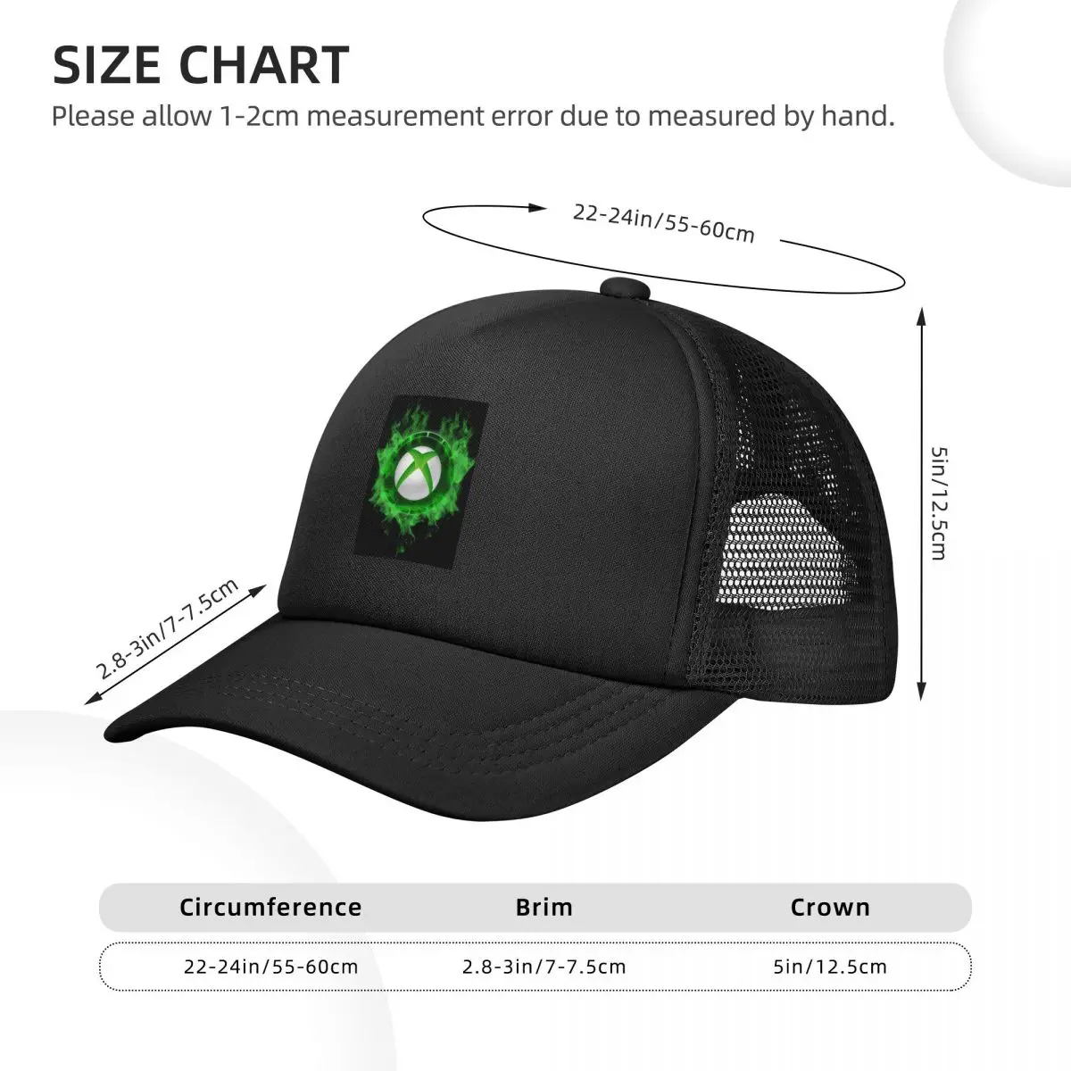 قبعات بيسبول شبكية بشعار Xbox Snapback قبعات بيسبول عصرية قابلة للتنفس كاجوال Casquette للاستخدام الخارجي للرجال والنساء