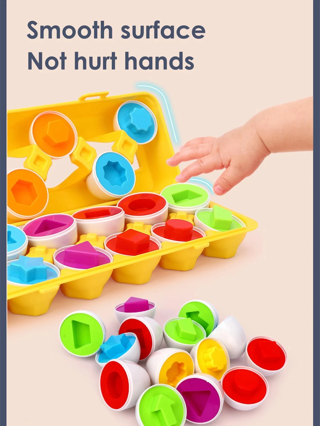 | 6Pcs Baby Smart Eggs Montessori Educational Toys For Children Color Shape Matching Recognize Toddler Intelligent Learning