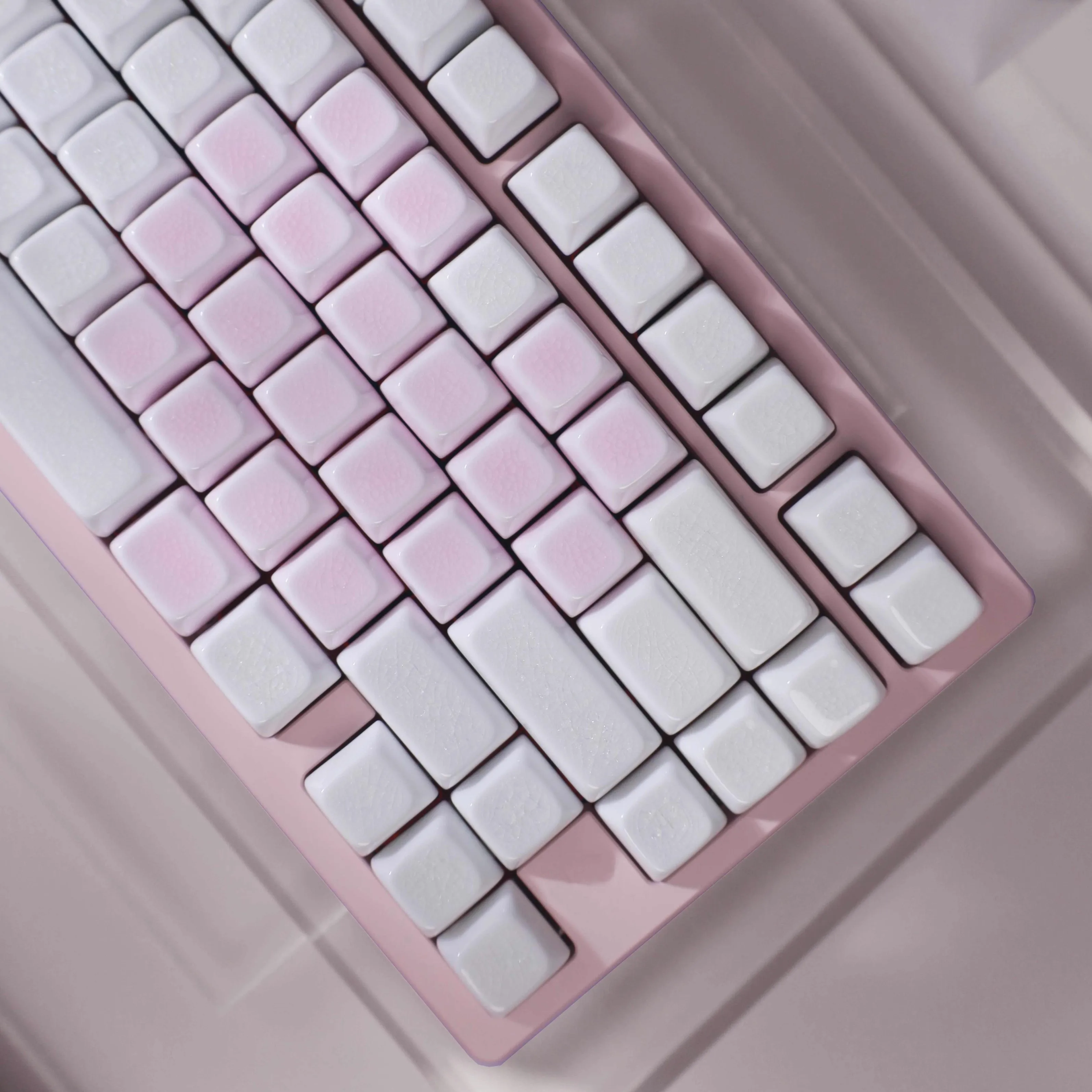 Teclas de cerámica con forma de corazón para teclado mecánico, tapa de tecla personalizada con personalidad translúcida, perfil QCA Original