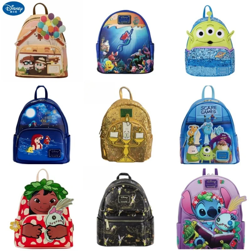 New Disney Princess Belle Pixar Up Working Buddies Womens Double Strap Shoulder Bag Purse School Backpack Cartoon Backpack Gift