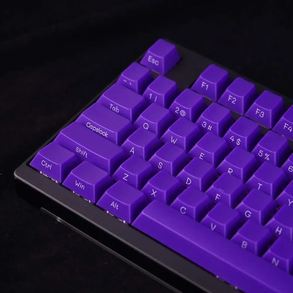 

Purple mist transparent keycaps Original height Side engraving Small full set of 130-key cross axis Customized mechanical keyboa