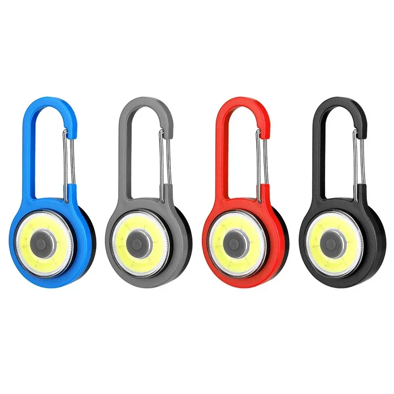 

3 Modes COB LED Flashlight Carabiner Light Torch Portable Lanterna Keychain Hanging Backpack Lamp For Night Walking Camping