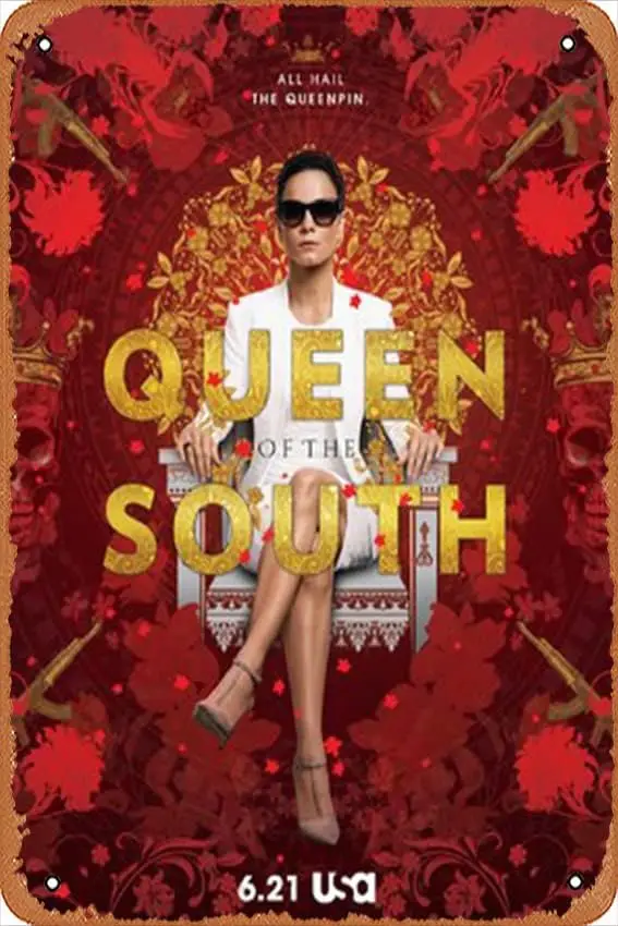 Vintage Movies Tin Signs Queen of the South Celebrity Poster Film Television Poster Retro Gift Karaoke Man Cave Bars Cafes Decor