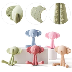 Baby Silicone Toy No BPA Cartoon Rlephant Teething Toy Gum Protection Toy For Newborns Anti-eating Hand Grinding Stick Baby Gift