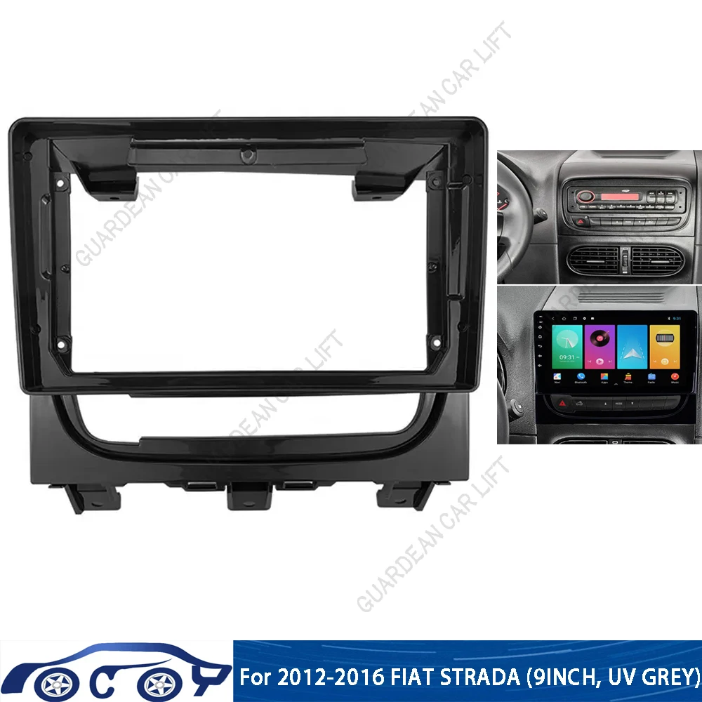 For FIAT STRADA (9INCH, 2012-2016) Car Radio Fascias Android GPS MP5 Stereo Player 2 Din Head Unit Panel Dash Frame Installation